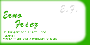erno fricz business card